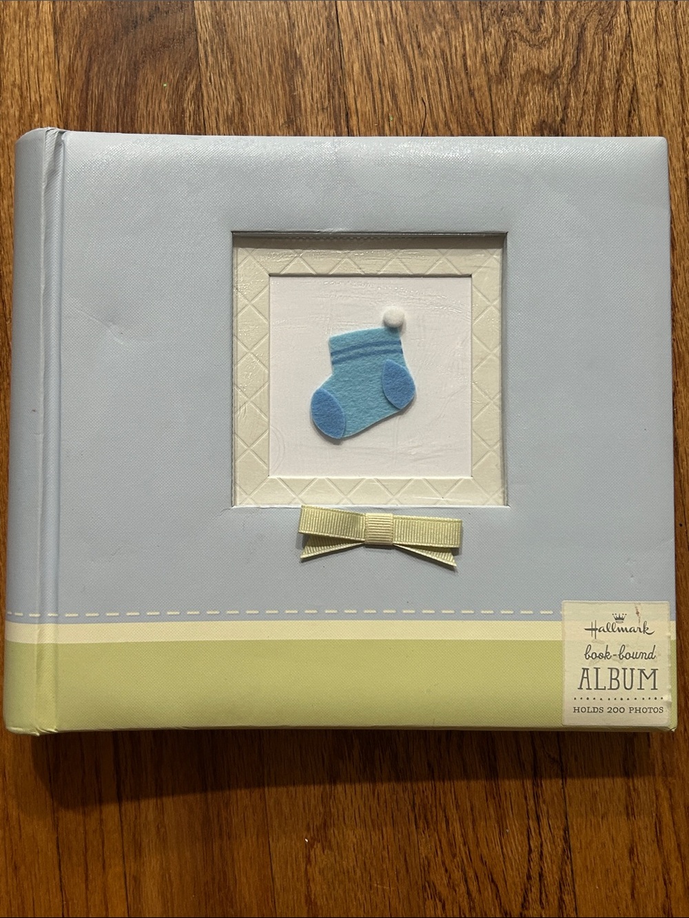 Hallmark Vintage Blue and Pale Yellow Baby Photo Album Gift NEW